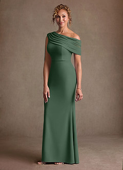 Azazie Bassi vestidos de madre de la novia Vestido de Eucalipto de Malla de Corte Sirena con Vestidos sin tirantes image5