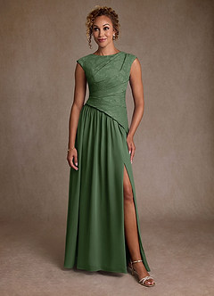 Azazie Kalleen Mother of the Bride Dresses Eucalyptus A-Line Pleated Chiffon Dress image5