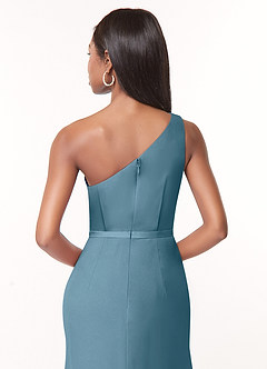 Azazie Liza Jurken voor bruidsmeisjes Jurk van Chiffon met Zeemeermin One-Shoulder Bermuda image3