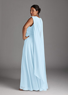 Azazie Isa Mother of the Bride Dresses Sky Blue A-Line V-Neck Pleated Chiffon Dress image12