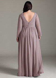 Azazie Teton Robes de demoiselle d'honneur de maternité Robe Trapèze Manche longue Longueur ras du sol Mousseline de soie image8