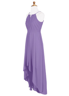 Azazie Oaklynn Junior Robe Trapèze en Mousseline de soie Plissée Tahiti image8