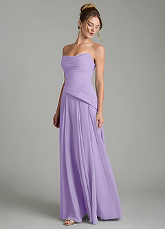 Azazie Gabriela Bridesmaid Dresses Lilac A-Line Corset Chiffon Dress image6