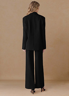 front Amelia Black Refined Weave Performance Oversized 2-Piece Suit