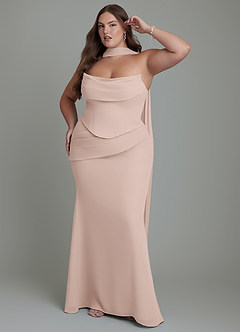 Azazie Sorrel Robes de demoiselle d'honneur Robe Sirène en Mousseline de soie Corset Rose Anglais image12