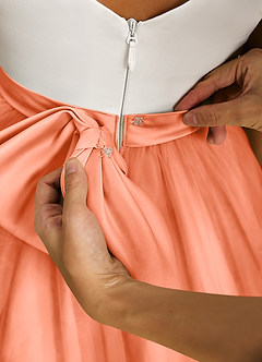 Azazie Sprout Flower Girl Dresses Sunset A-Line Bow Tulle Dress image5