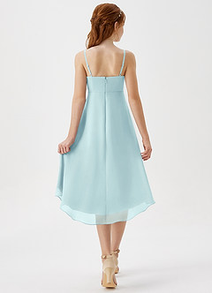 Azazie Mariam Junior Sea Glass A-Line Pleated Chiffon Dress image2