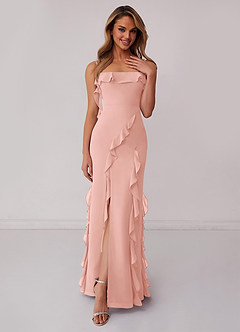 Barbie ♥ Azazie Jurken voor bruidsmeisjes Jurk van Chiffon met Kolom Boog Rozet image1