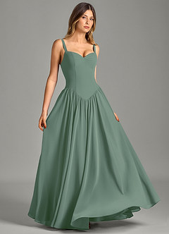 Azazie Evadina Suknie dla druhen Linia A Gorset Szyfon Do ziemi Sukienka image3