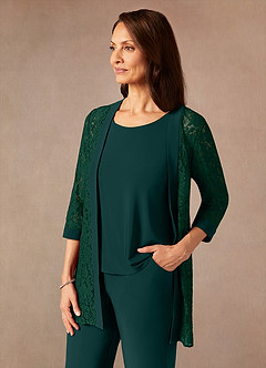Azazie Mamrie Mother of the Bride Dresses Dark Green Pine Jumpsuit/Pantsuit Lace Dress image9