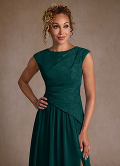 Azazie Kalleen Abiti per la Madre della Sposa Abito A-Line in Chiffon Plissettato Pino image6