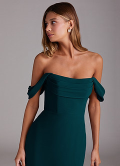 Azazie Saige Bridesmaid Dresses Pine A-Line Off the Shoulder Chiffon Convertible Dress image5