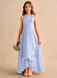 Azazie Boop Girls Formal Abiti da Ragazza di Fiori Abito A-Line in Chiffon Fiocco Ghiaccio image1