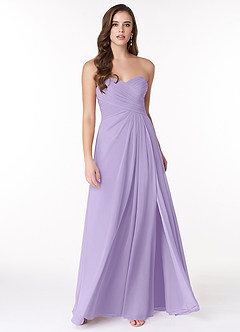 Azazie Arabella Allure Bridesmaid Dresses Lilac A-Line Sweetheart Neckline Chiffon Convertible Dress image4