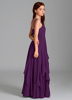 Azazie Karan Junior Abito A-Line in Chiffon Uva image6