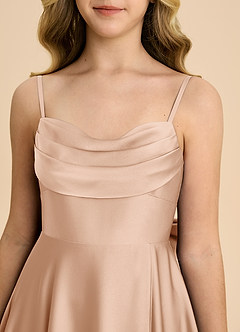 Azazie Bear Junior English Rose A-Line Sweetheart Neckline Stretch Satin Dress image8