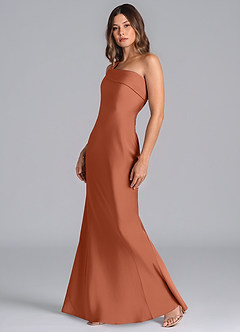 Azazie Driea Brudtärnklänningar Klä av Sjöjungfru i Stretch Satin Ena axeln Cederros image6