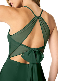 Azazie Dorita Final Sale Terracotta Mermaid Corset Mesh Dress image3