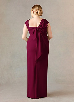 Azazie Ellen Mère de la mariée Robes Robe Fourreau en Crêpe Élastique Fente Latérale Bourgogne image8