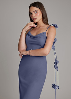 Azazie Kalico Bridesmaid Dresses Stormy Mermaid Pleated Chiffon Dress image4
