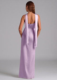 Azazie Calandra Suknie dla druhen Linia A Pofałdowany Satyna elastyczna Do ziemi Sukienka image4