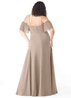 Azazie Sue Bridesmaid Dresses Taupe A-Line Off the Shoulder Chiffon Convertible Dress image7