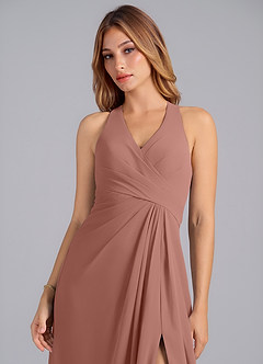 Azazie Dorota Bridesmaid Dresses Cedar Rose A-Line Pleated Chiffon Dress image6