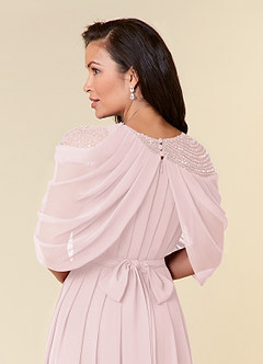 Azazie Olena vestidos de madre de la novia Vestido de Rosa Rubor de Gasa de Corte En A con Lentejuela image6