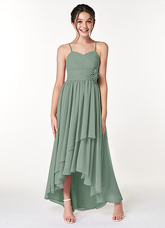 Azazie Catalina Junior Amethyst A-Line Ruched Chiffon Dress image4