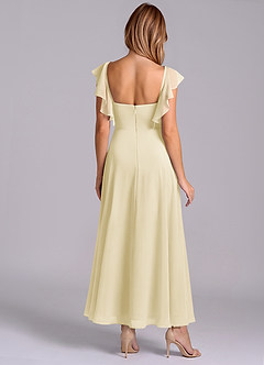 Azazie Leilani Bridesmaid Dresses Lemon Sorbet A-Line Ruched Chiffon Dress image2