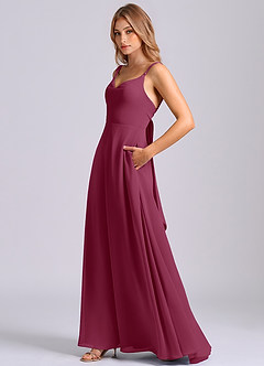 Azazie Beatrice Final Sale Mulberry A-Line Sweetheart Neckline Chiffon Dress image5