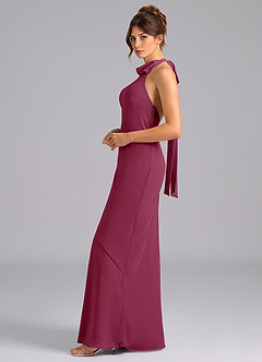Azazie Velli Bridesmaid Dresses Mulberry Mermaid Bow Chiffon Dress image5