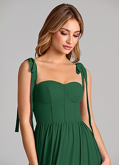 Azazie Anastacia Bridesmaid Dresses Dark Green A-Line Sweetheart Neckline Chiffon Dress image7