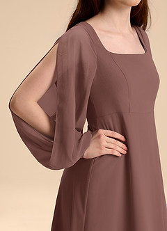 Azazie Bondi Junior Abito A-Line in Chiffon Blusa Espresso image8