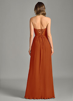 Azazie Becka Final Sale Paprika A-Line Strapless Chiffon Dress image2
