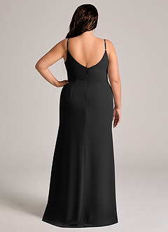 Azazie Deandra 집에서 입어보는 드레스 인어 주름진 쉬폰 바닥 길이 드레스 image8