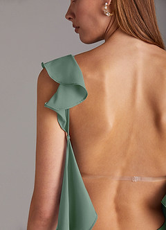 Azazie Arela Final Sale Black A-Line Ruched Stretch Chiffon Dress image8