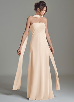 Azazie Ilana Bridesmaid Dresses White Alabaster A-Line Strapless Chiffon Dress image1