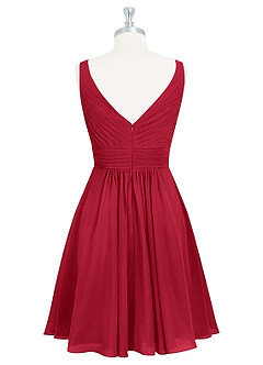 Azazie Grace Bridesmaid Dresses Scarlet A-Line Pleated Chiffon Dress image8