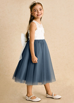 Azazie Lina Flower Girl Dresses Ivory Neptune Ball-Gown Lace Dress image6