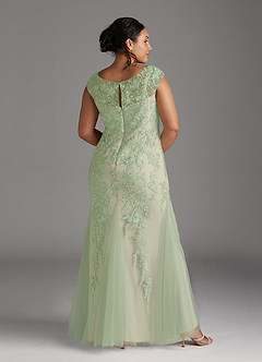 Azazie Melena Mère de la mariée Robes Robe Sirène en Tulle Dentelle Sauge Poudrée Champagne image8