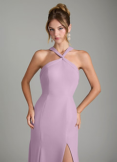 Azazie Rue Bridesmaid Dresses Wisteria A-Line Halter Chiffon Dress image3
