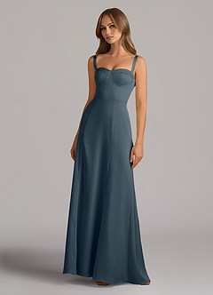 Azazie Amaris Bridesmaid Dresses Twilight A-Line Corset Stretch Satin Dress image2