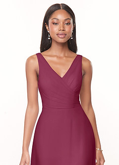 Azazie Nala Brudtärnklänningar Klänning av A-Linje i Chiffong Plisserad Mullbär image4