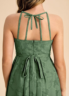 Azazie Arianthe Junior Linia A Pofałdowany Kwiatowe wypalenie Długość podłogi Młodsza druhna Sukienka image7