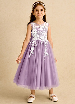 Azazie Sundae Flower Girl Dresses Wisteria Ball-Gown Lace Dress image5