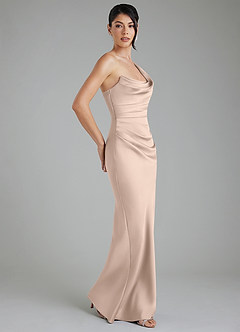 Azazie Sabrina Brautjungfernkleider Meerjungfrau-Linie Korsett Stretch-Satin Kleid Englisches Rosa image8