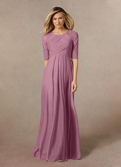 Azazie Raelyn Mother of the Bride Dresses Vintage Mauve A-Line Lace Mesh Dress image5