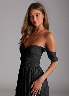 Denisse Noir Robe de bal longue corset image5