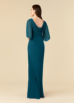 Azazie Magdalene Mother of the Bride Dresses Ink Blue Sheath Sequins Mesh Dress image3